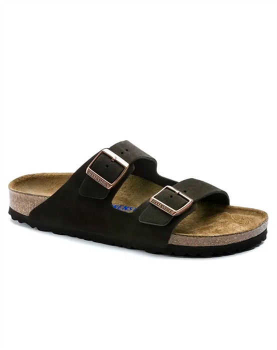 Arizona Suede Leather Sandal - Mocha